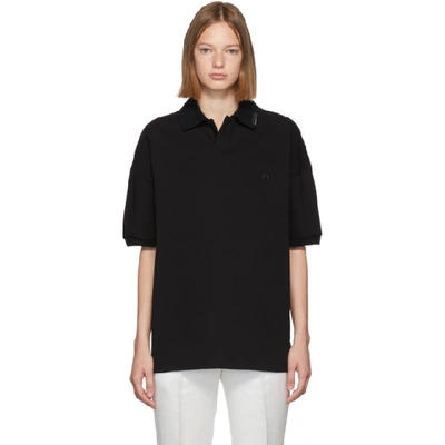 Alexander Wang Black Oversized Heavy Compact Polo In 001 Black