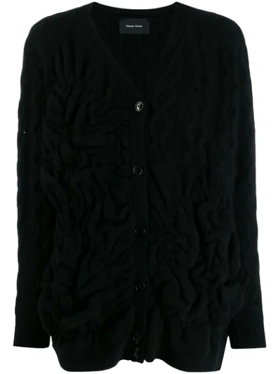 Simone Rocha Oversize Cashmere Blend Cardigan In Black