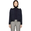 APC A.P.C. NAVY WOOL SNOWBIRD BOMBER JACKET