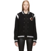 GIVENCHY Black Knitted Apple Patch Bomber Jacket