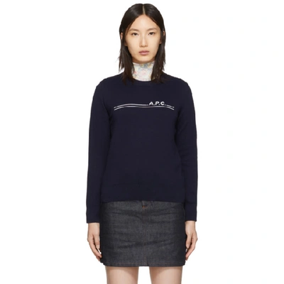 Apc Eponyme Cotton And Cashmere Sweater In Iak Dk Navy