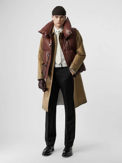 Burberry Down-filled Lambskin Puffer Gilet In Brown