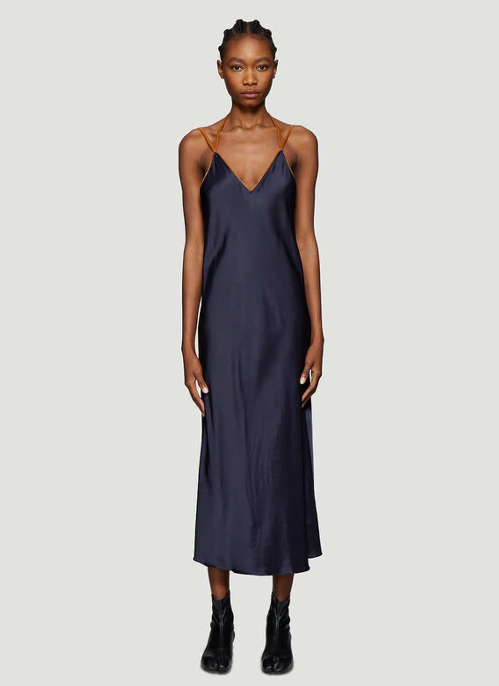 helmut lang purple slip dress Kim Kardashian Same Versace Dress as Naomi Campbell