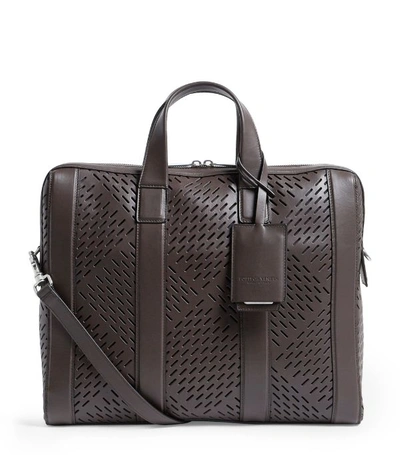 Bottega Veneta Leather Perforated Marcopolo Briefcase