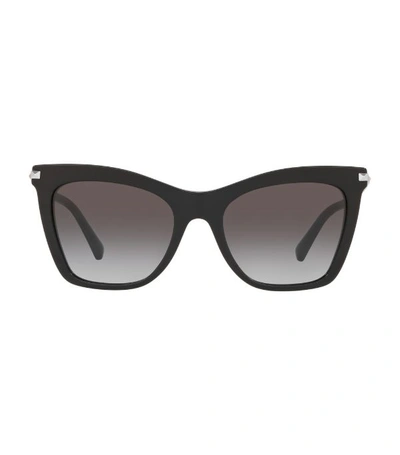 Valentino Garavani Stud-embellished Cat Eye Sunglasses In Gradient Black