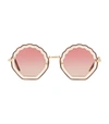 CHLOÉ ROSIE SCALLOPED TINTED SUNGLASSES,14822575