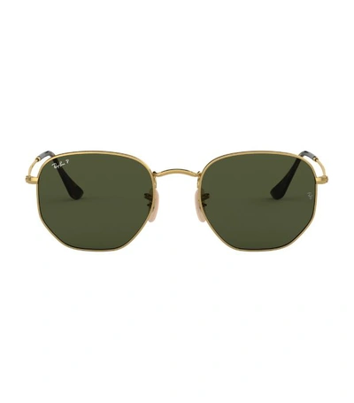 Ray Ban 51mm Polarized Geometric Sunglasses In Green
