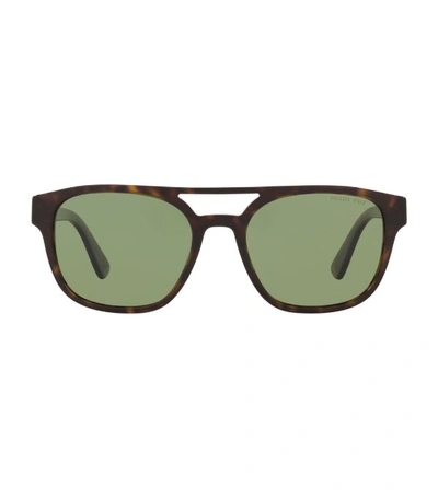 Prada Tortoiseshell Square Sunglasses In Polar Green