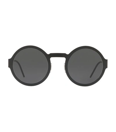 Dolce & Gabbana Matte Black Round-frame Sunglasses