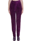 Isabel Marant Fany Pleated Corduroy Trousers In Fuxia