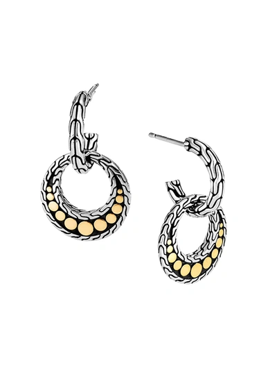 John Hardy Women's Dot 18k Yellow Gold & Sterling Silver Disc Drop Earrings