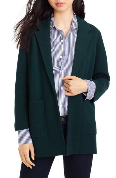 Jcrew New Lightweight Sweater Blazer In Old Forest