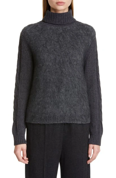 Max Mara Formia Fuzzy-front Turtleneck Sweater In Grey