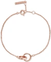 Olivia Burton The Classics Double Ring Chain Bracelet In Rose Gold