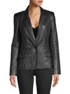 L AGENCE MONTEGO STUDDED LEATHER BLAZER,0400011379591