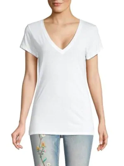 Vince Women's Little Boy V Neck Tee In White