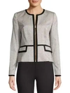 CALVIN KLEIN COLLECTION DOTTED PIPED ZIP-FRONT JACKET,0400011273392