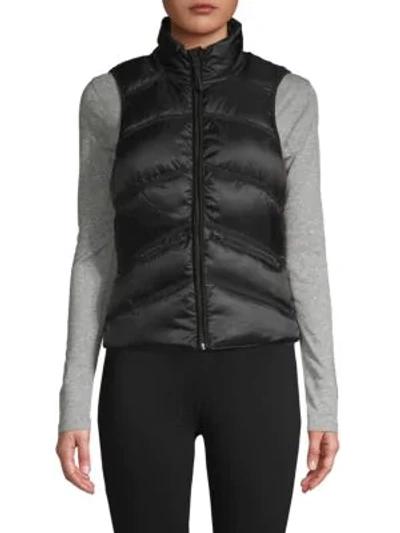 Blanc Noir Quilted Down-filled Waistcoat In Black