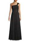 CARMEN MARC VALVO INFUSION SPARKLE CHIFFON ONE-SHOULDER GOWN,0400011409983