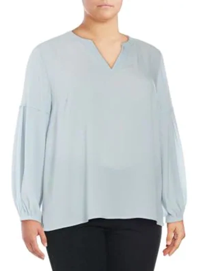 Vince Camuto Plus Bubble-sleeve Blouse In Lake Breeze