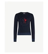 MONCLER Logo-embroidered wool and cashmere-blend jumper