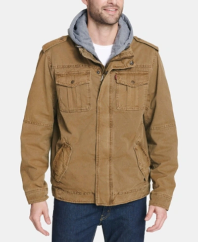 LEVI'S MEN'S SHERPA LINED TWO POCKET HOODED TRUCKER JACKET