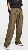 R13 TRIPLE PLEAT CROSSOVER TROUSERS