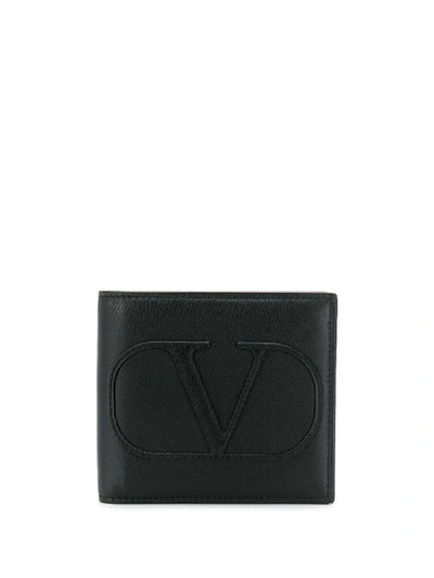 Valentino Garavani Logo Print Wallet In Black