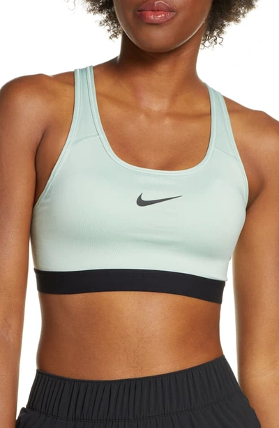 Nike 'pro Classic' Dri-fit Padded Sports Bra In Pistachio Frost/ Black/ Black