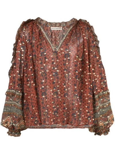 Ulla Johnson Calista Fil Coupé Blouse In Red