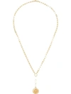 FOUNDRAE 14KT GOLD AND DIAMOND DROP PENDANT NECKLACE