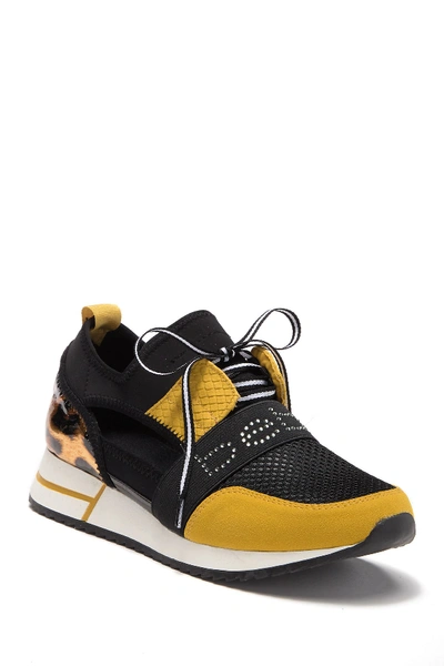 Bebe Brieanna Cutout Sport Sneaker In Black Yell