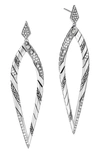 JOHN HARDY LAHAR LONG DROP EARRINGS WITH DIAMONDS,EBP440382MDI