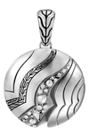 John Hardy Sterling Silver White & Gray Diamond Pendant In Silver/ Diamond