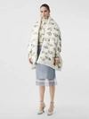 BURBERRY Oyster Print Puffer Scarf