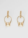 BURBERRY Crystal Ring Detail Gold-plated Hoop Earrings