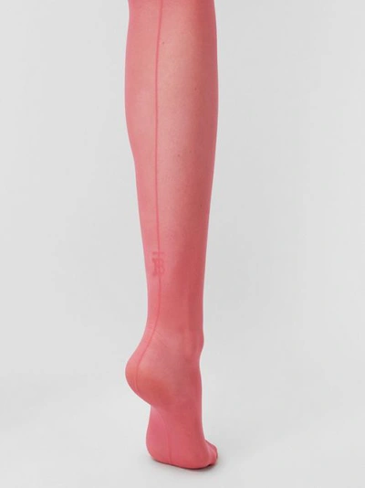 Burberry Monogram Motif Seamed Tights In Bright Pink