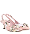 DOLCE & GABBANA FLORAL SLINGBACK PUMPS,P00390305