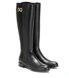 DOLCE & GABBANA KNEE-HIGH LEATHER BOOTS,P00401387
