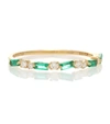 SUZANNE KALAN 18KT GOLD RING WITH EMERALDS AND DIAMONDS,P00423753