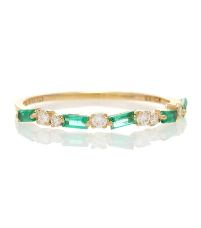 Suzanne Kalan 18kt Gold Ring With Emeralds And Diamonds