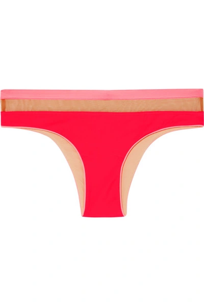 Agent Provocateur Zenaya Mesh-trimmed Bikini Briefs In Pink