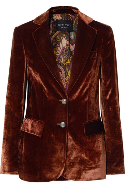 Etro Velvet Blazer In Copper