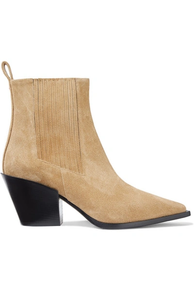 Aeyde Kate Suede Ankle Boots In Beige