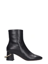 L'AUTRE CHOSE HIGH HEELS ANKLE BOOTS IN BLACK LEATHER,11056812