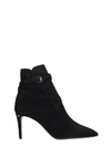 LAURENCE DACADE VELINA HIGH HEELS ANKLE BOOTS IN BLACK SUEDE,11056792