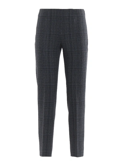 Piazza Sempione Checked Tapered Trousers In Blue