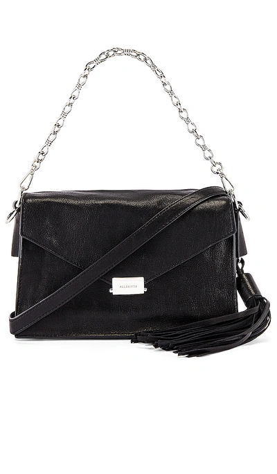 Allsaints Miki Leather Shoulder Bag In Black