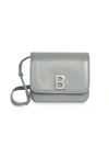 Balenciaga Medium B Leather Crossbody Bag In Grey
