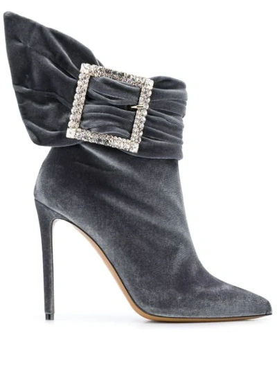 Alexandre Vauthier Alexandre V Au Thier Women's  Grey Leather Ankle Boots